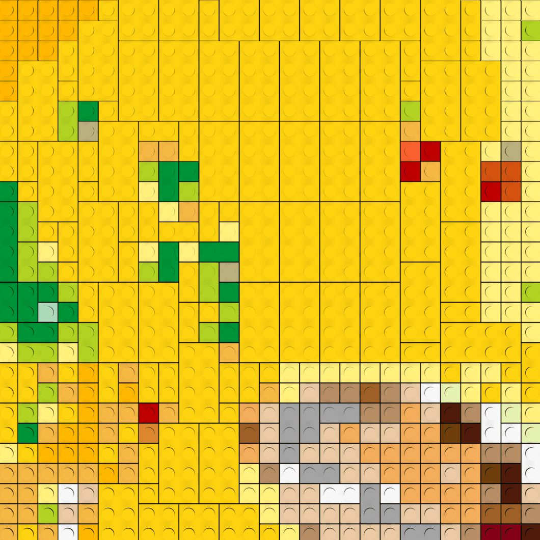 Zoom of mosaic image with different plate sizes