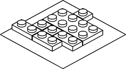 Schema of a relief mosaic for a 3D effect